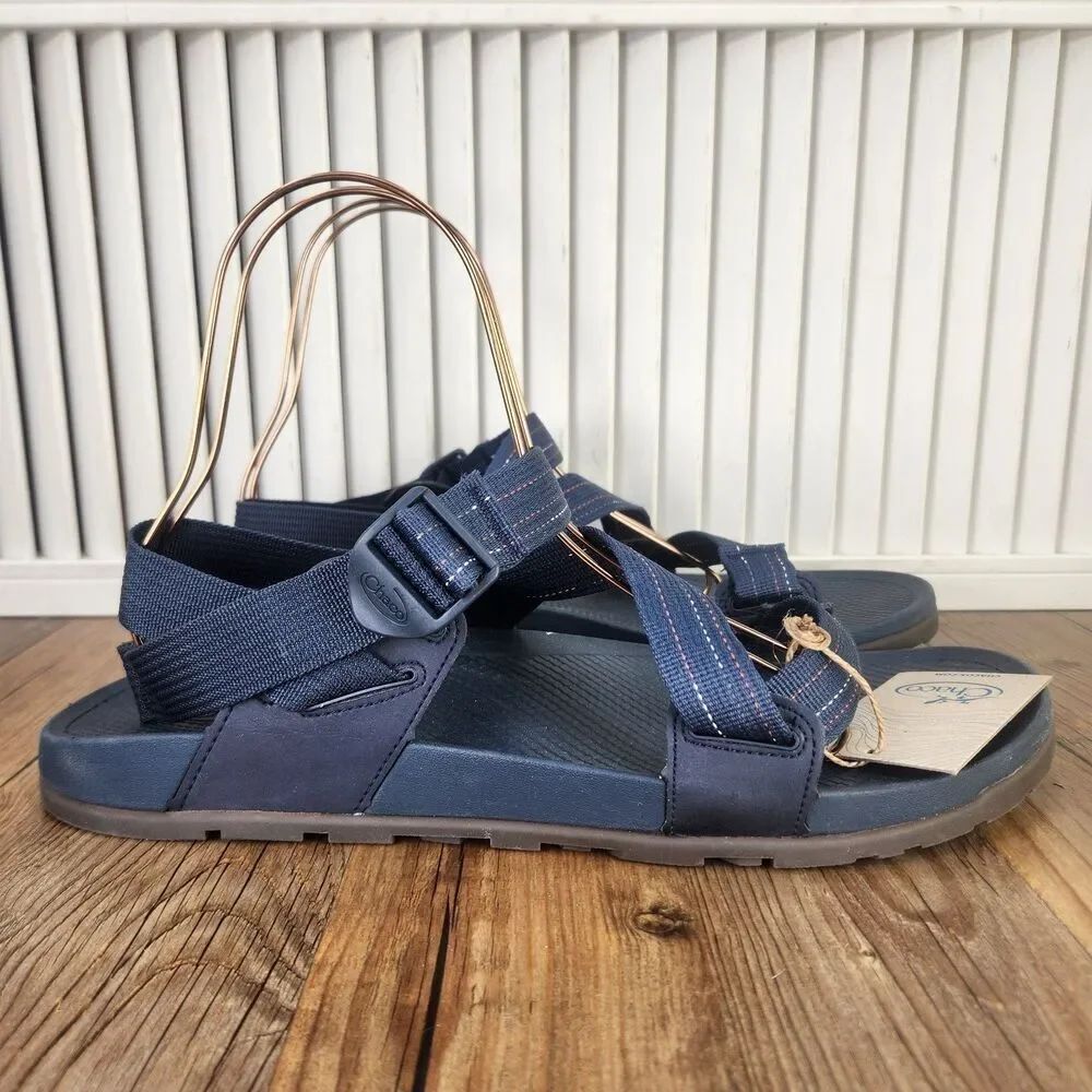 Chaco Lowdown Slides Men's 14 Navy Adjustable Outdoors Beach Lakeshore Sandals